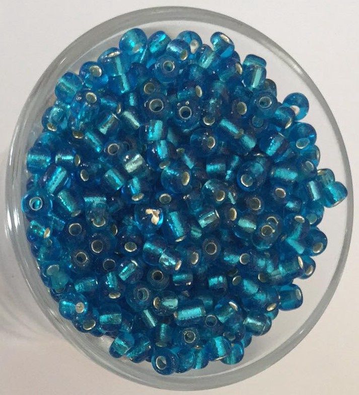 Seed Bead - SL Dark Aqua Blue 8/0