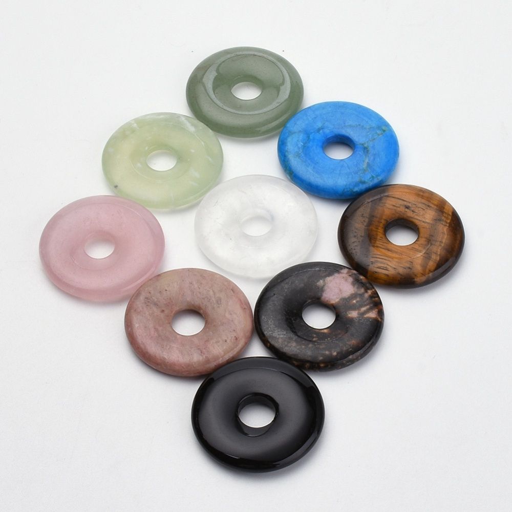 Gemstone Donut Pendant (30mm)