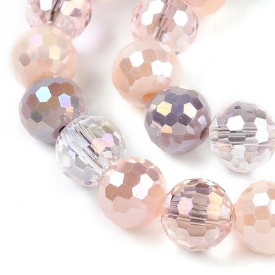 Electroplated Faceted Round - Bisque Mix 8mm