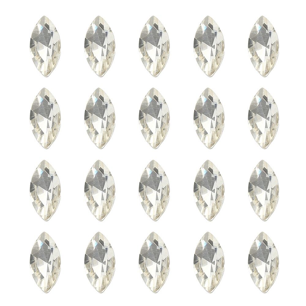 Point Back Rhinestone - Horse Eye Clear 10x5mm
