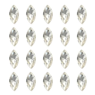 Point Back Rhinestone - Horse Eye Clear 10x5mm