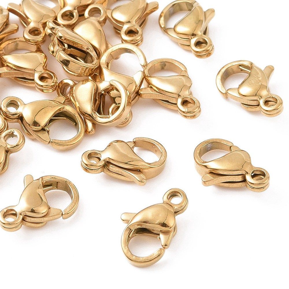 304 SS Lobster Clasp - Gold 9x6mm
