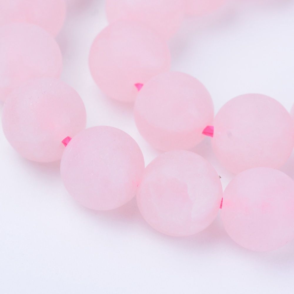 Frosted Rose Quartz Round - 8mm
