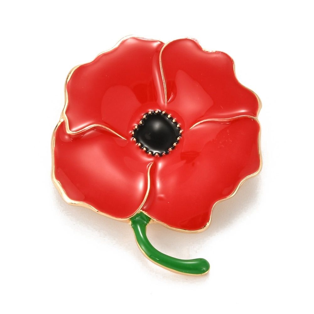 Picton RSA - Single Poppy Enamel Brooch 48x38mm x 5