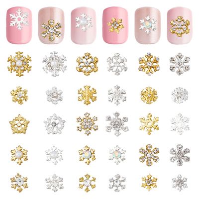 Snowflake Cabochon - Rhinestone &amp; Pearl Mix 7-12.5mm