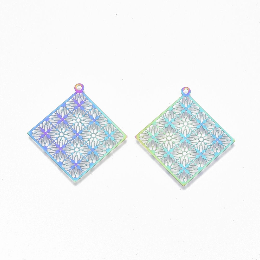Electroplated Filigree Rhombus Earrings