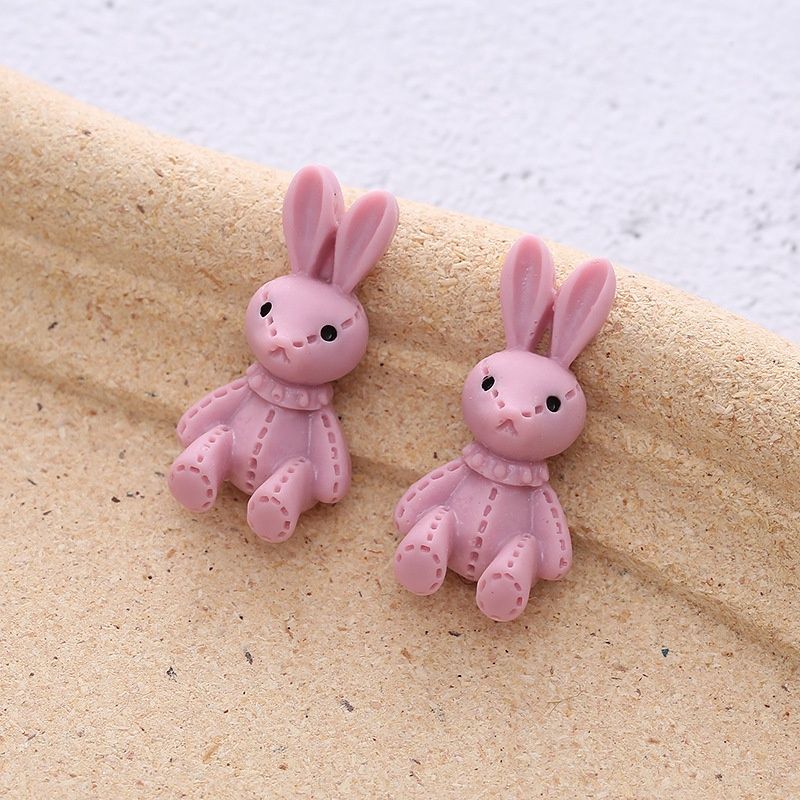 Dusty Flamingo Pink Rabbit Earrings