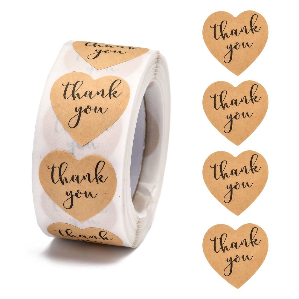 Thank You Packaging Stickers - 500 Roll