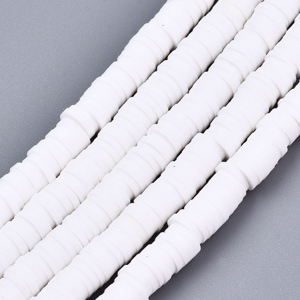 Heishi Beads - White 6mm (~16 inch String)