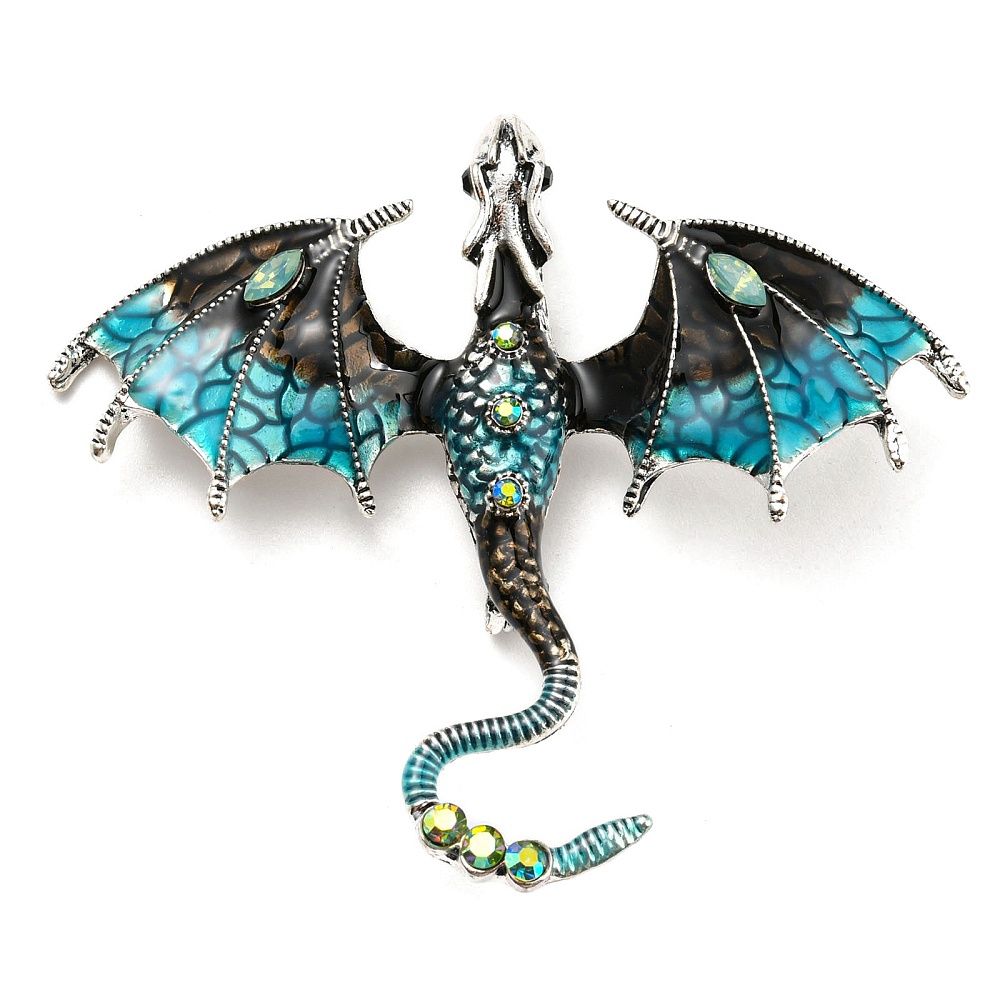 Dragon Brooch - Deep Sky Blue