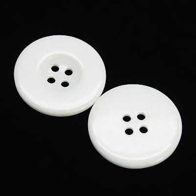 Resin Buttons - White 20mm