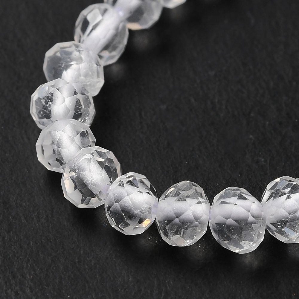 Clear Quartz Rondelle - Faceted 4x3mm