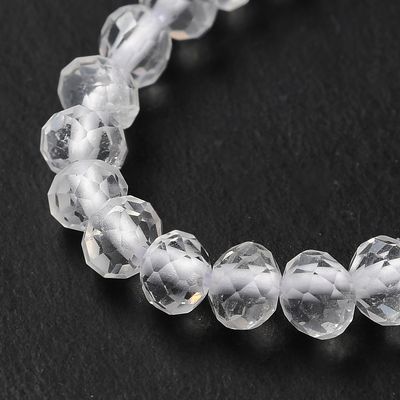 Clear Quartz Rondelle - Faceted 4x3mm