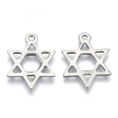 201 SS Star of David Charm 19x15mm