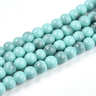 Two Tone Round - Pastel Blues &amp; Pinks 8mm