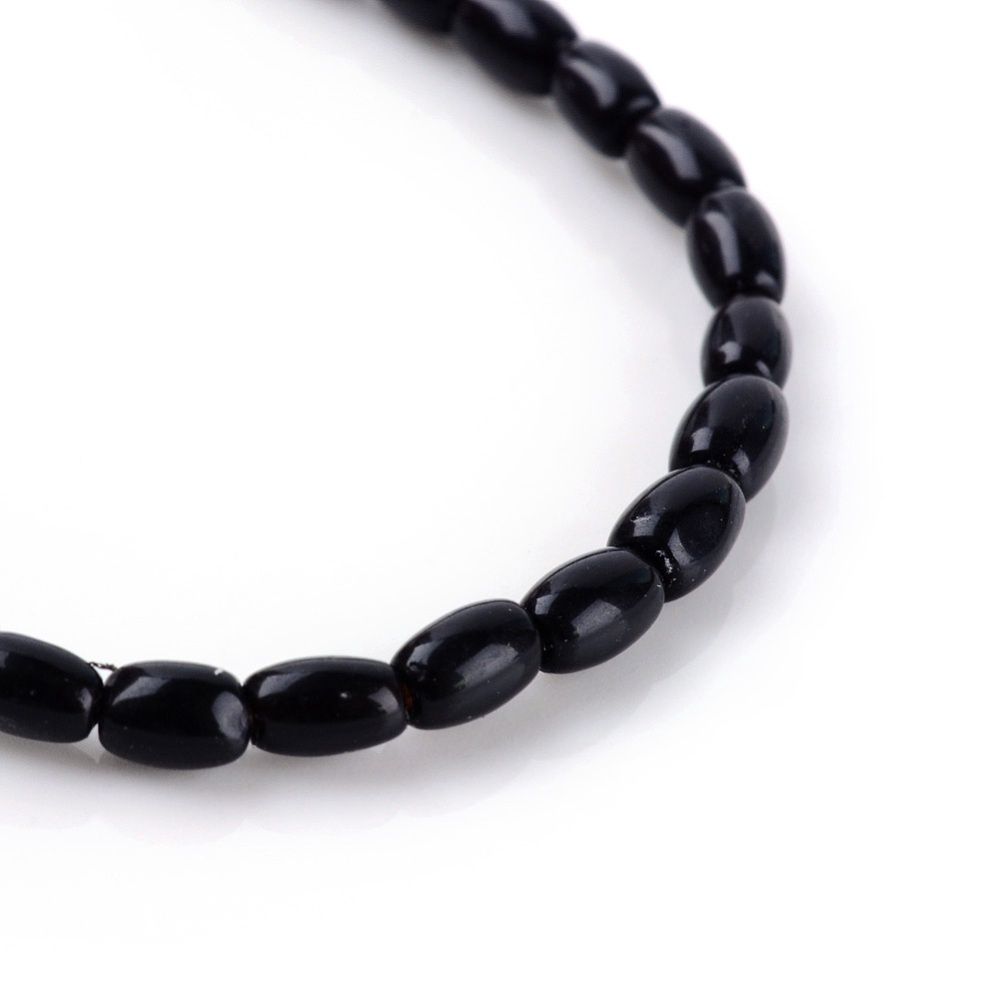 Obsidian Rice Bead - 8x5mm