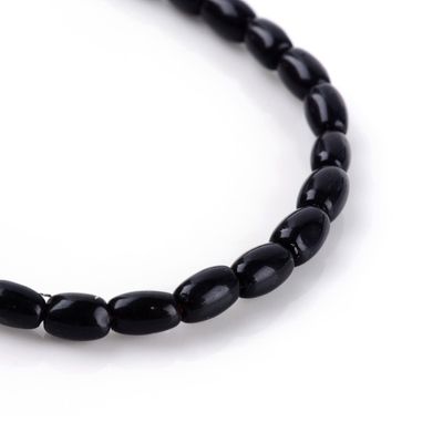 Obsidian Rice Bead - 8x5mm