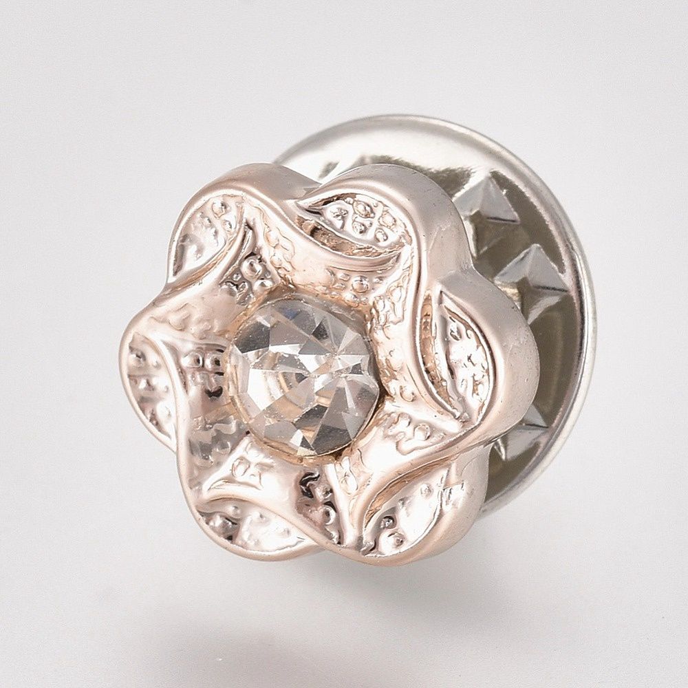 Safety Brooch - Silver Flower