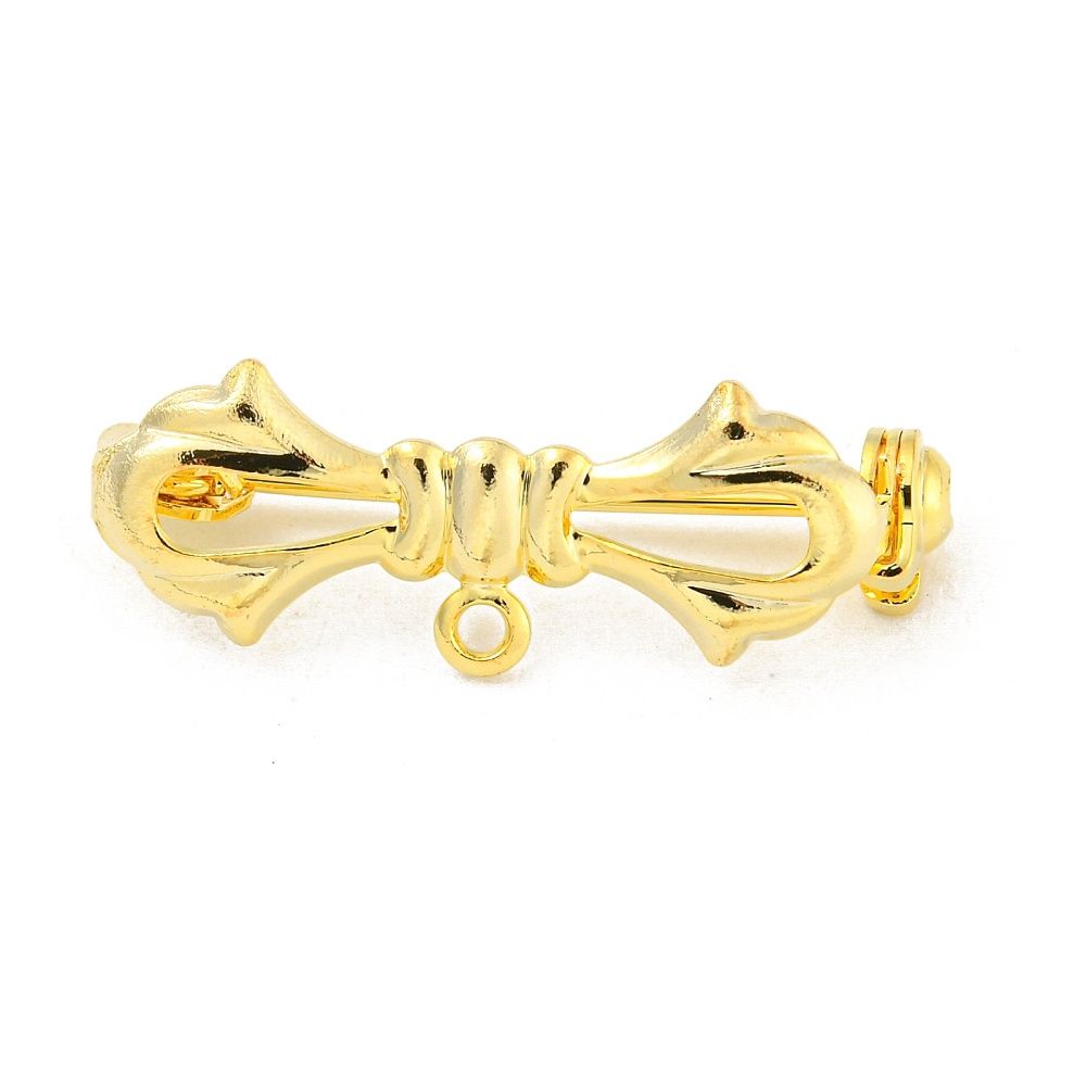 Bowknot Kilt Pin With Loop - Gold 28.5x10mm
