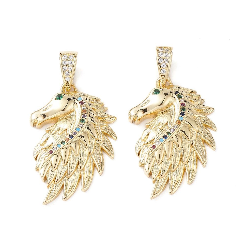 16K Gold Plated Rhinestone Horse Earrings