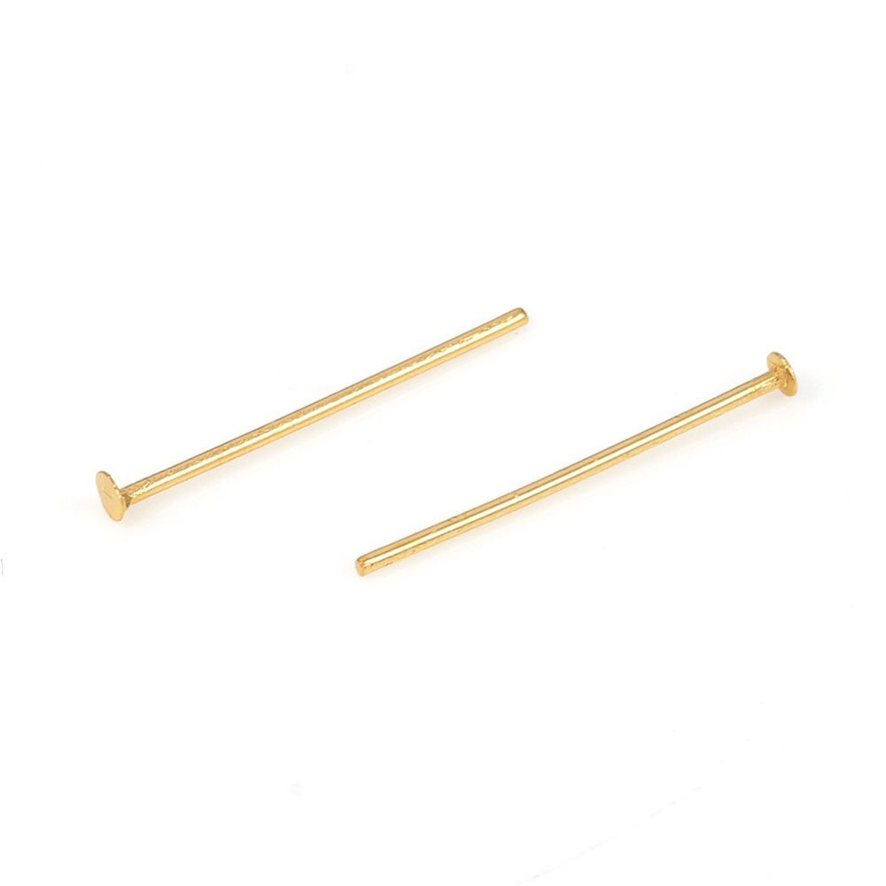 18K Plated 304 SS Head Pin - 15.5mm (0.6mm)