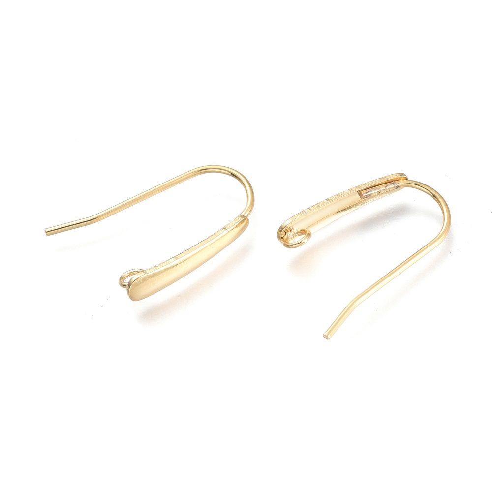 24K Plated 304SS Front Flat Earrings (Pair)