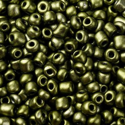 Seed Bead - Metallic Olive Drab 6/0