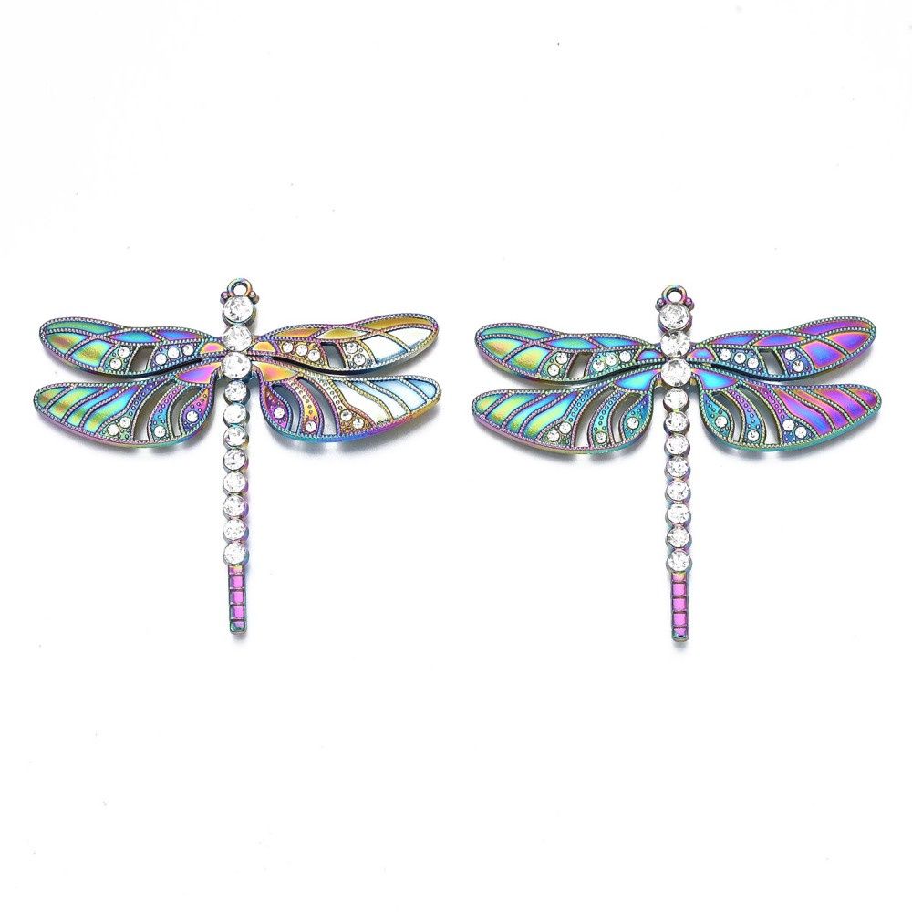 Electroplated Large Dragonfly Charm - 64.5x70mm