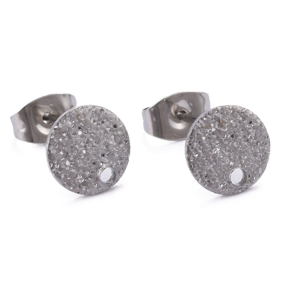 304 SS Texture Front Drop Earring (Pair)