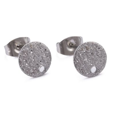 304 SS Texture Front Drop Earring (Pair)