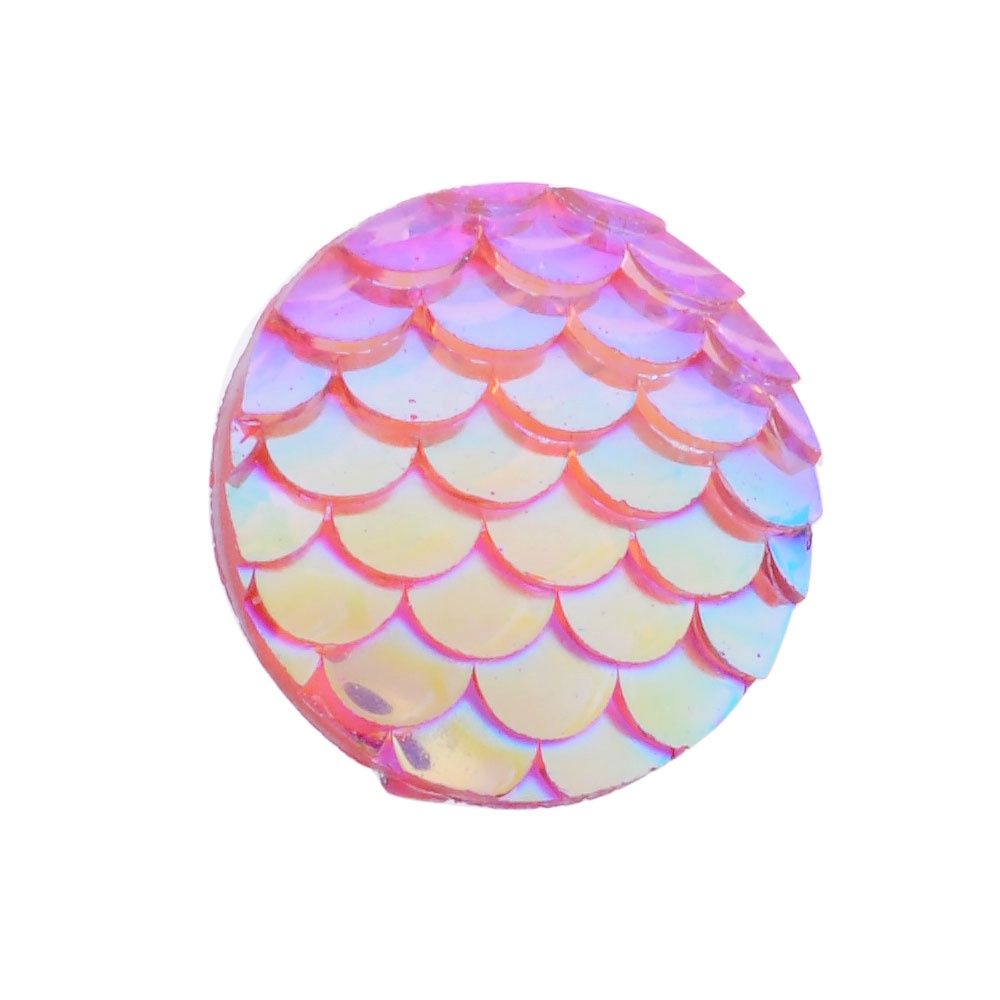 Mermaid Scale Cabochon Round - Plum 12mm