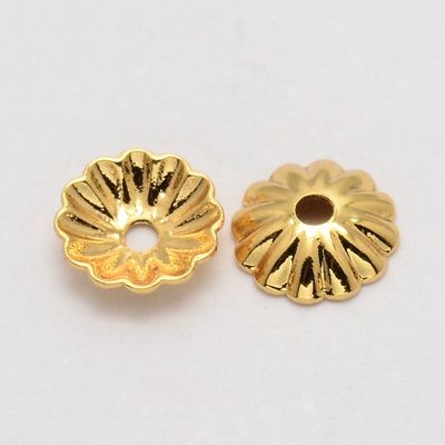 Fluted Bead Cap - Gold 6mm
