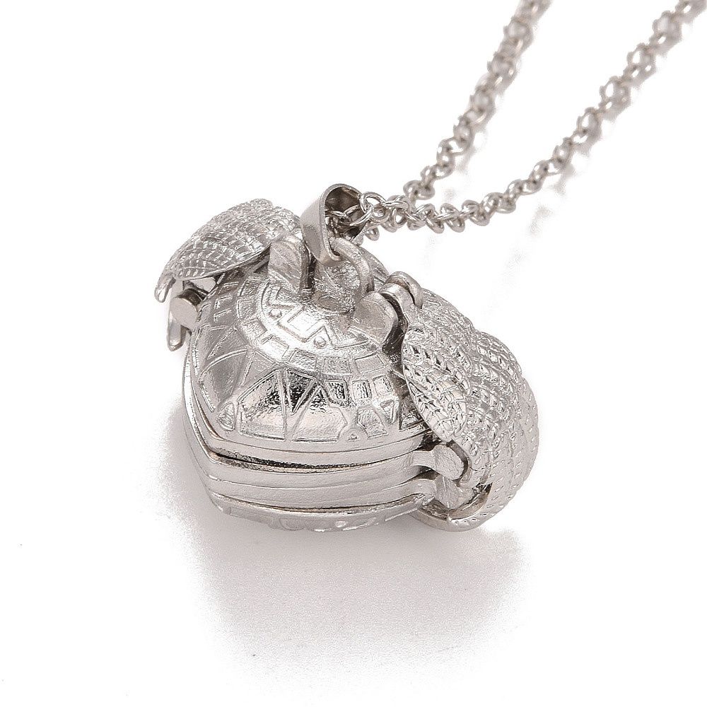 Heart Expanding Locket With Wings - Platinum