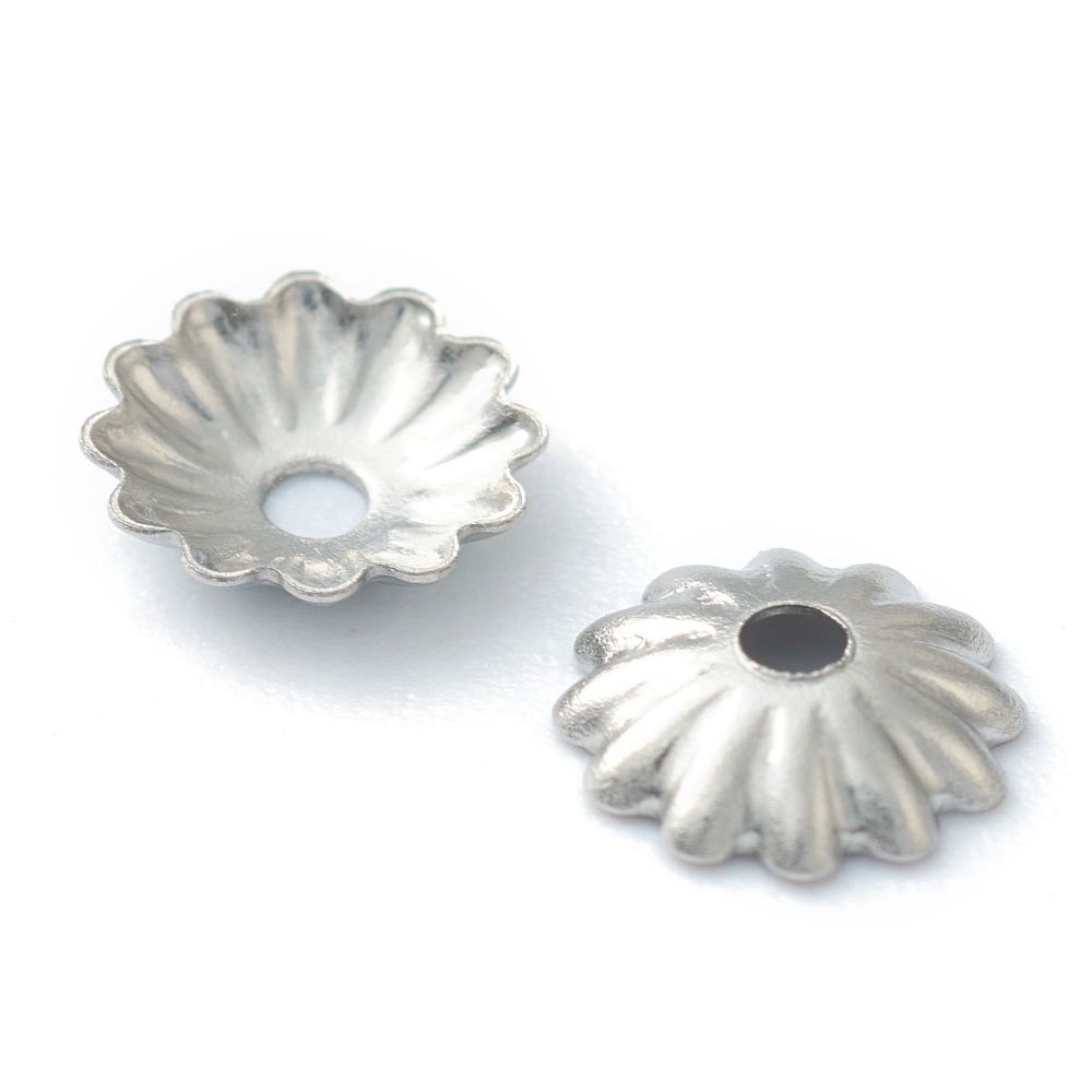 Bead Cap - 304 SS Fluted Flower 5.7mm