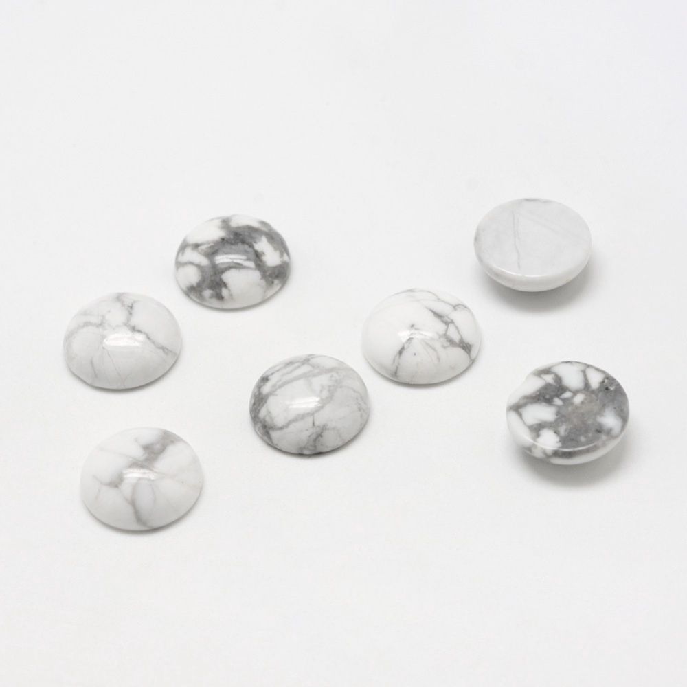 Howlite Cabochon Round - White 6mm