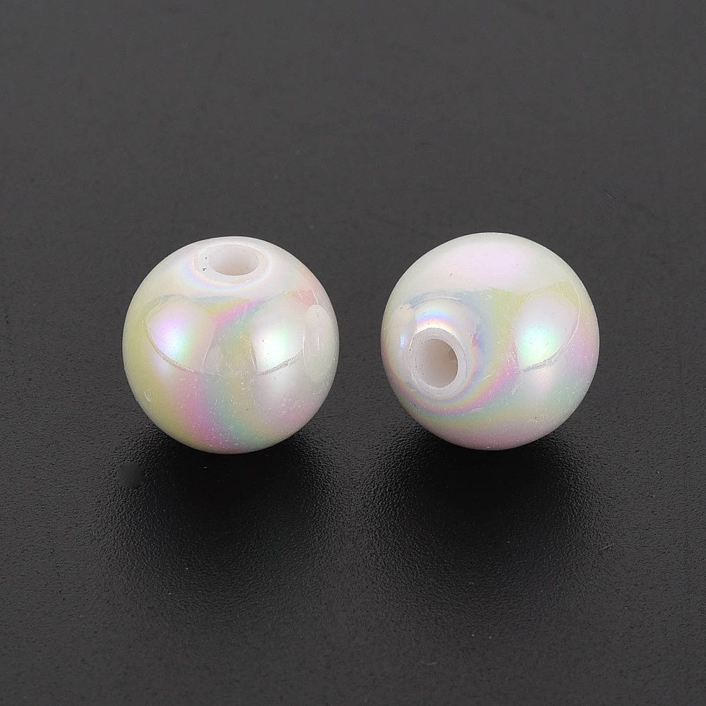 Acrylic Round - White AB 12mm