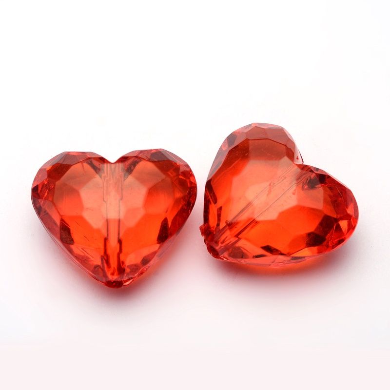 BG T Faceted Heart - Mix 25x28.5mm