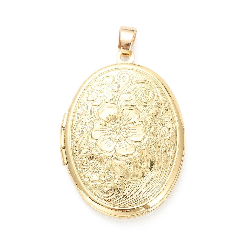 18K Gold Plated Oval Locket 33.5x23.5mm