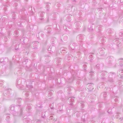 Seed Beads - T Clear Pearl Pink Lined 6/0