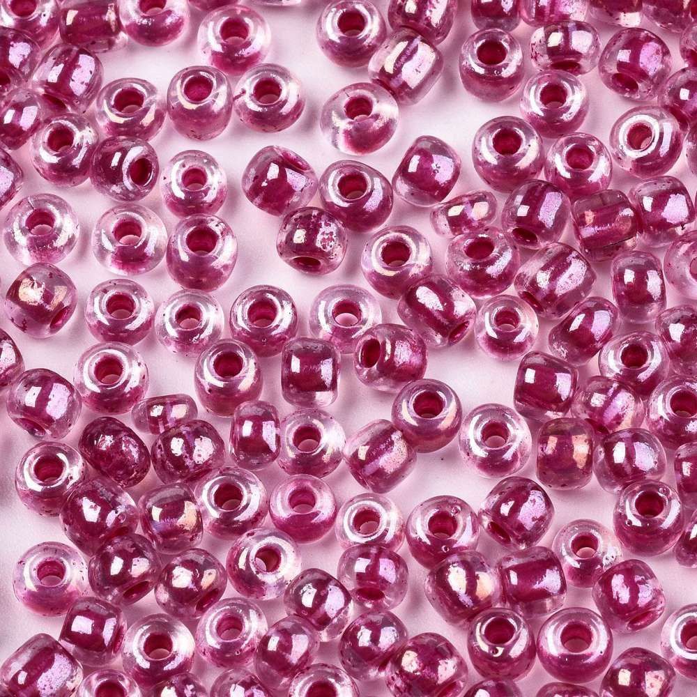 Seed Beads - T Clear Lined Old Rose 8/0