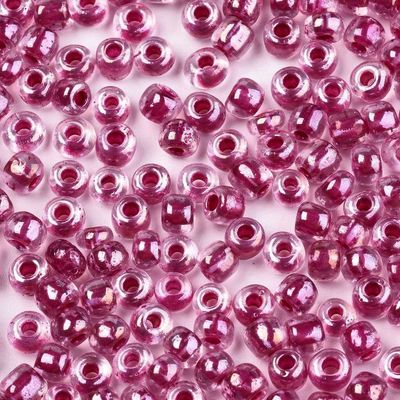 Seed Beads - T Clear Lined Old Rose 8/0