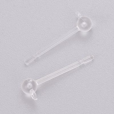 Stud Drop Post - Clear Resin 14x4.3mm (Per Pair)