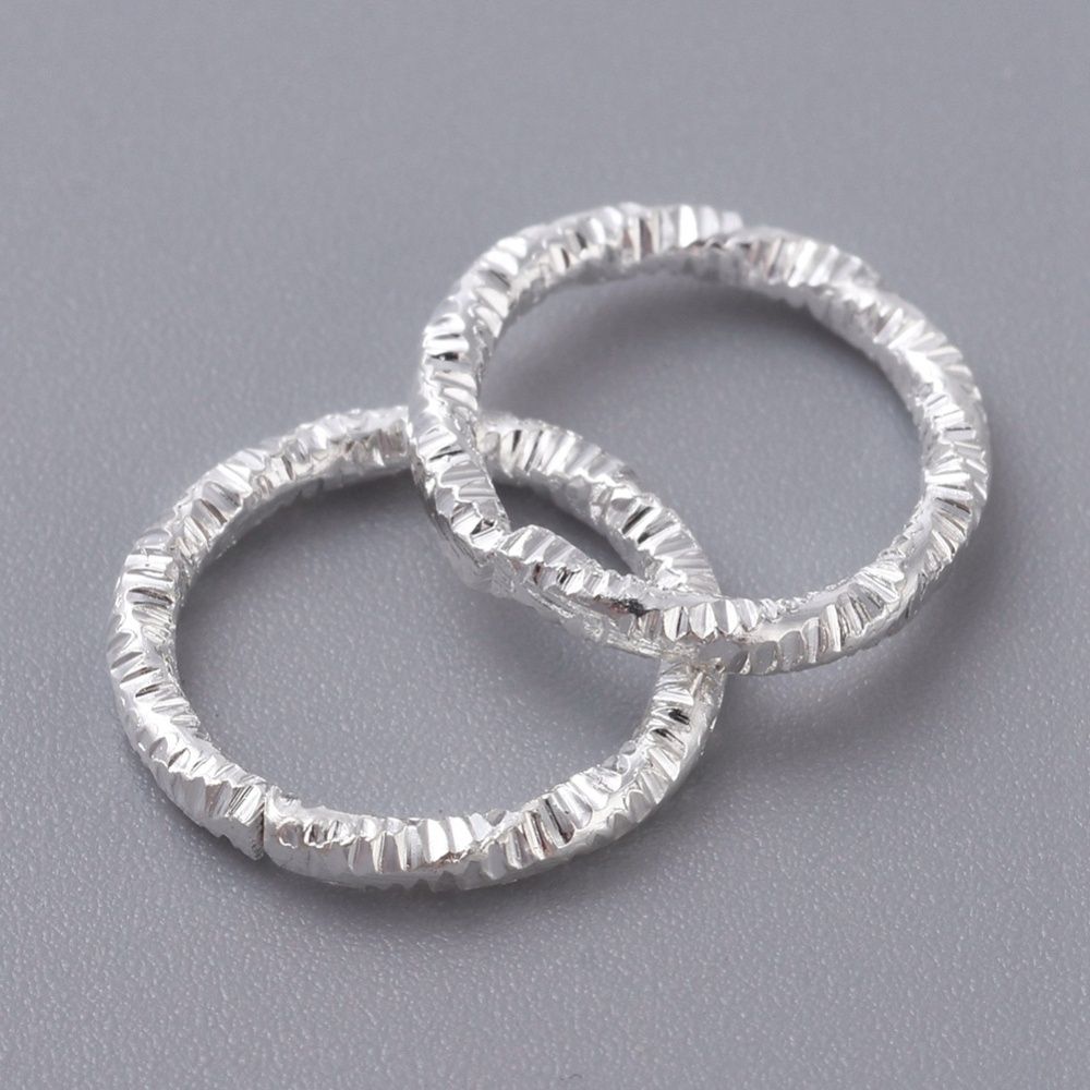 Linking Ring - Textured Silver 10x1mm