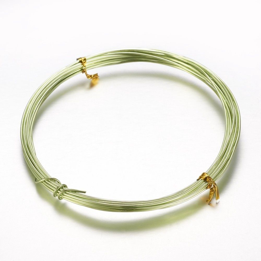 Aluminium Wire - Green Yellow 18 Gauge (1mm) x 10m