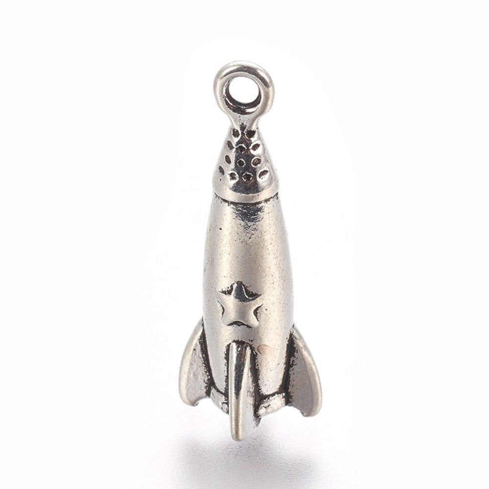 Rocket Charm - Silver 25x9mm