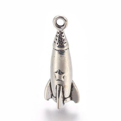 Rocket Charm - Silver 25x9mm