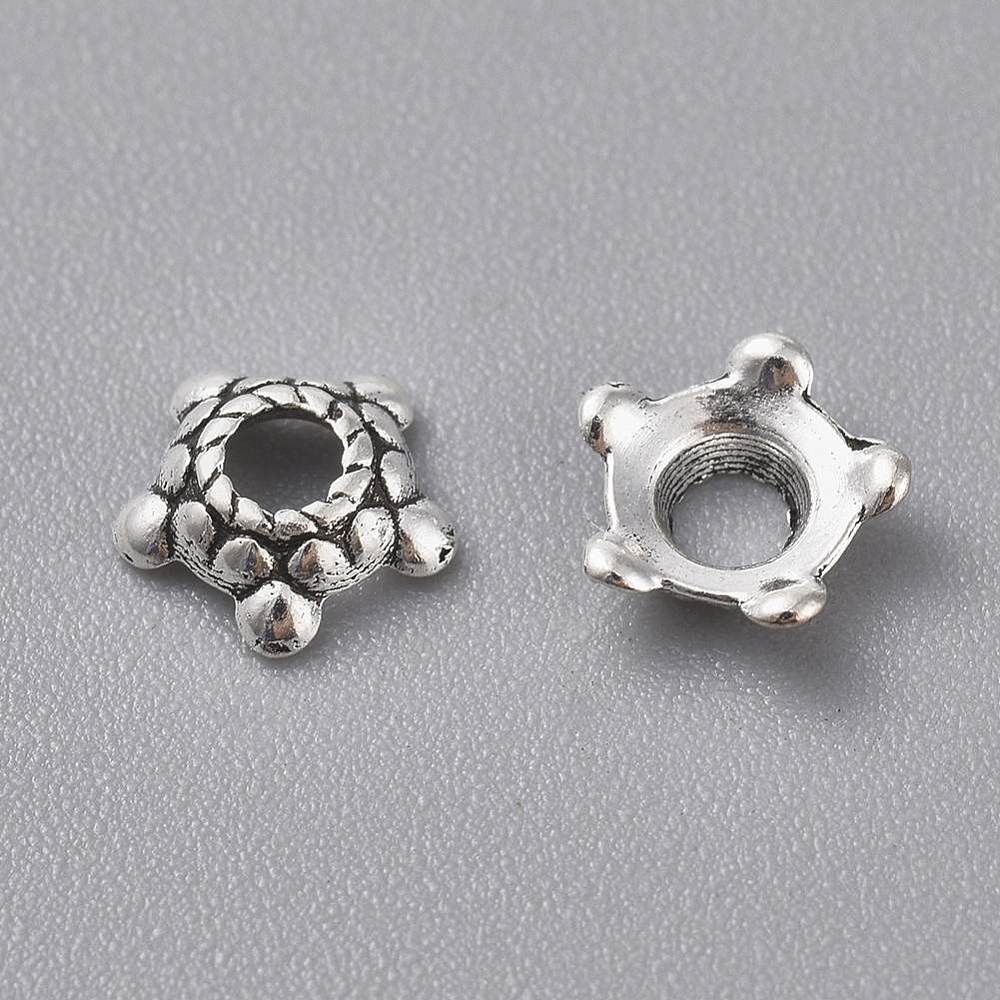 LP - TS Bead Cap - Antique Silver 6mm x 200 Pieces