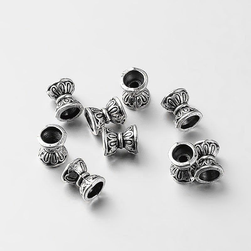 TS Bead Cap - Double Sides Antique Silver 6.5x5mm
