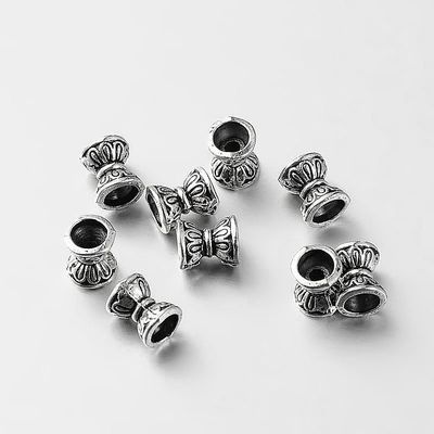 TS Bead Cap - Double Sides Antique Silver 6.5x5mm