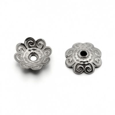 304 SS Bead Cap - Flat Floral 11mm